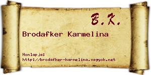 Brodafker Karmelina névjegykártya